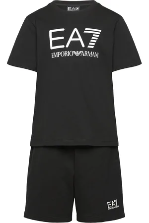 EA7 Tracksuit Sport Sets With Short-sleeved T-shirt Black