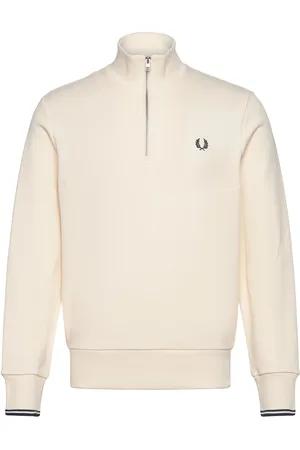 Fred Perry Half Zip Sweatshirt Tops Sweat-shirts & Hoodies Sweat-shirts Cream