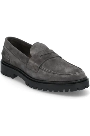 GARMENT PROJECT Aaron Penny Loafer - Charcoal Suede Loaferit Matalat Kengät Grey