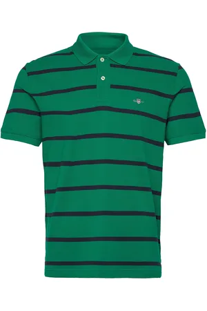 GANT Striped Polo Designers Polos Short-sleeved Green