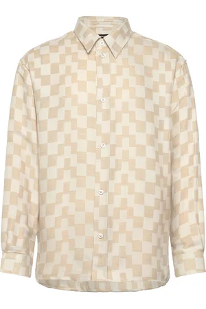 J Lindeberg Howard Jacquard Shirt Designers Shirts Casual Shirts Beige