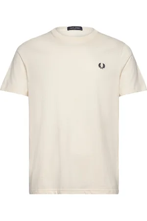 Fred Perry Crew Neck T-Shirt Tops T-shirts Short-sleeved Cream