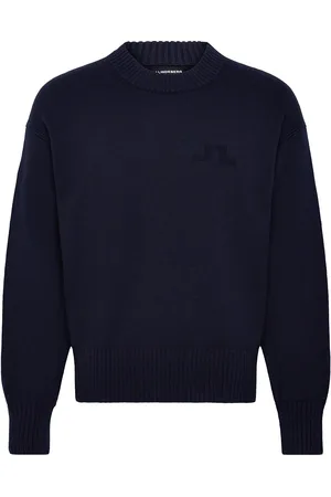 J Lindeberg Eddy Cotton Wool Crew Neck Designers Sweat-shirts & Hoodies Sweat-shirts Navy