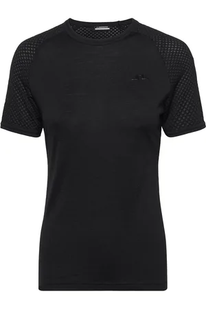 J Lindeberg Bella Wool T-Shirt Sport Women Sport Clothing Sports Tops & T-shirts Sport T-shirts Black