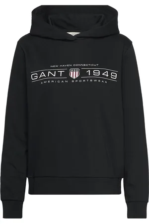 GANT Reg Shield Hoodie Tops Sweat-shirts & Hoodies Hoodies Black