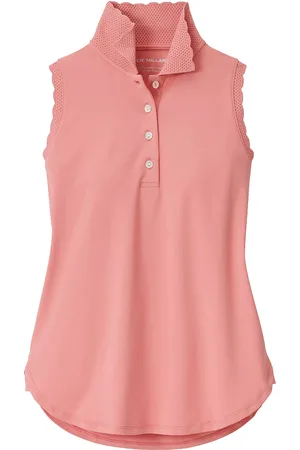 Peter Millar Opal Sleeveless Stretch Jersey Polo Sport Women Sport Clothing Sports Tops & T-shirts Sport Tank Tops Coral