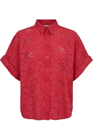 Numph Nukarissa Shirt Tops Blouses Short-sleeved Red
