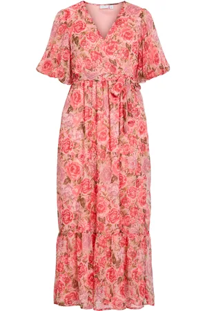 VILA Vipalma S/S Ankle Dress/Dc/Ka Maksimekko Juhlamekko Pink