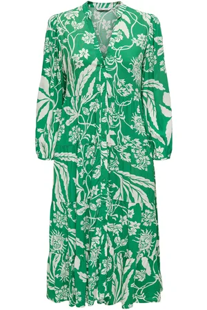 ONLY Onlmilana 7/8 Dress Wvn Noos Polvipituinen Mekko Green
