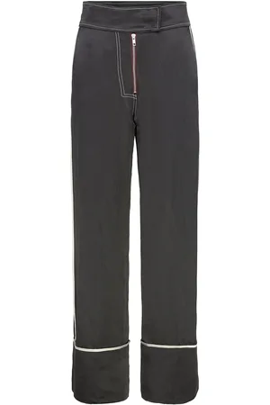 DAY Birger et Mikkelsen Gianna - High Shine Blend Designers Trousers Wide Leg Black