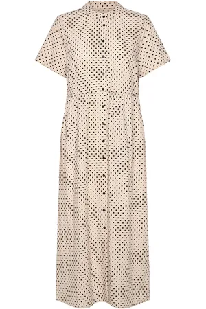 Lollys Laundry Aliyall Midi Dress Ss Dresses Summer Dresses Cream