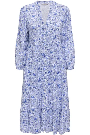 ONLY Onlmilana 7/8 Dress Wvn Noos Polvipituinen Mekko Blue