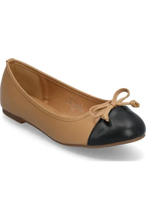 Bianco Biaceline Ballerina Toecap Faux Leather Ballerinat Brown