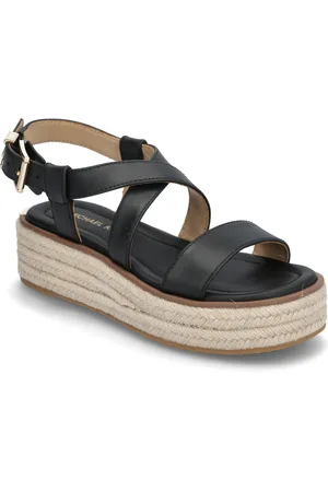 Michael Kors Lynn Espadrille Sandal Shoes Sandals Flat Sandals Black