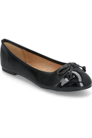 Bianco Biaceline Ballerina Toecap Faux Leather Ballerinat Black