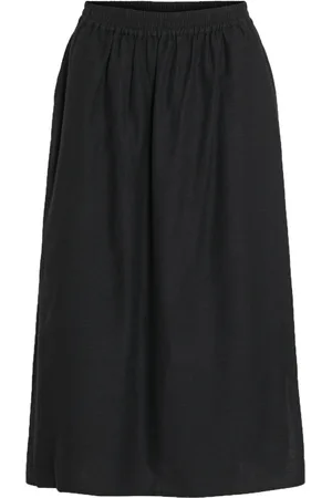 VILA Viprisilla H/W Midi Skirt/1 Skirts Knee-length & Midi Skirts Black