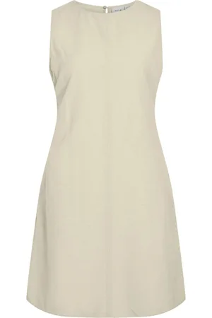 VILA Viprisilla O-Neck S/L Short Dress Lyhyt Mekko Cream
