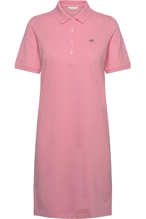 GANT Shield Ss Pique Polo Dress Lyhyt Mekko Pink