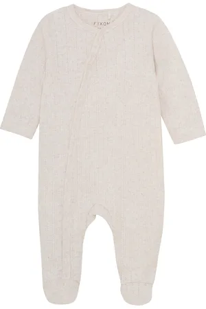 FIXONI Romper Ls Mélange Pitkähihainen Body White