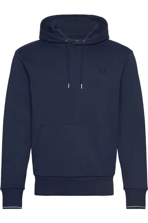 Fred Perry Tipped Hooded Sweatsh Tops Sweat-shirts & Hoodies Hoodies Navy
