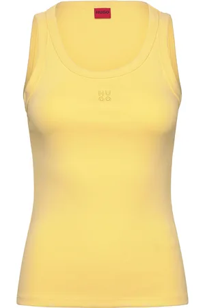 HUGO BOSS Datamia Tops T-shirts & Tops Sleeveless Yellow