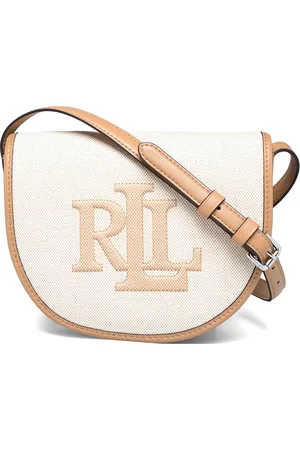 Ralph Lauren Canvas & Leather Medium Witley Crossbody Bags Crossbody Bags Beige