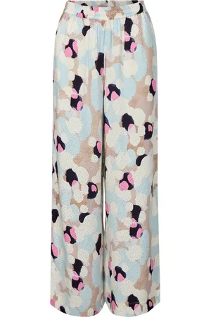 Numph Nugracie Pants Bottoms Trousers Wide Leg Multi/patterned