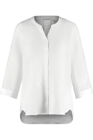 Gerry Weber Blouse 3/4 Sleeve Tops Blouses Long-sleeved White