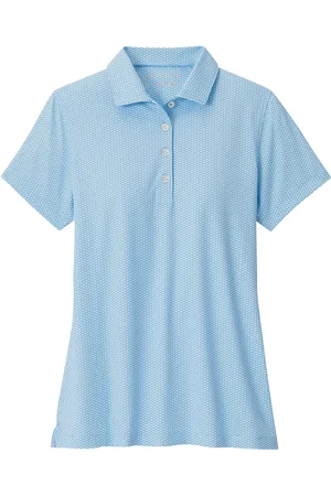 Peter Millar Trillium Neat Short Sleeve Button Polo Sport Women Sport Clothing Sports Tops & T-shirts Sport Polos Blue