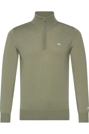J Lindeberg Kian Zipped Sweater Sport Men Sport Clothing Sport Fleeces & Midlayers Sport Midlayers Khaki Green
