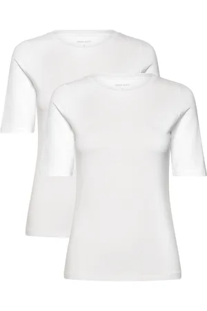 URBAN QUEST 2-Pack Women Bamboo Shortsleeved T-Shirt Slim Fit Tops T-shirts & Tops Short-sleeved White