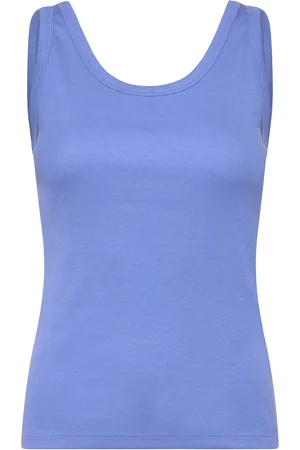 GANT Slim Ribbed Tank Top Tops T-shirts & Tops Sleeveless Blue
