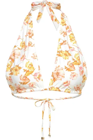 By Malina Blanka Printed Bandeau Bikini Top Swimwear Bikinis Bikini Tops Bandeau Bikinitops Cream