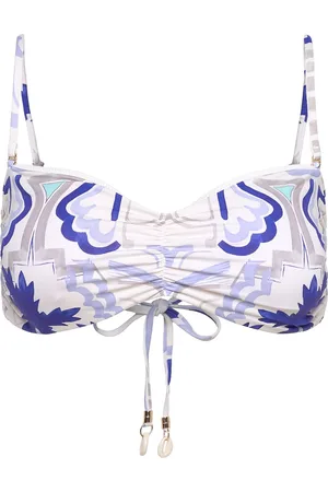 By Malina Lottie Printed Bandeau Bikini Top Designers Bikinis Bikini Tops Bandeau Bikinitops Purple