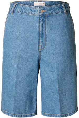 SELECTED Slfevelyn Hw Bermuda Denim Shorts Bottoms Shorts Denim Shorts Blue