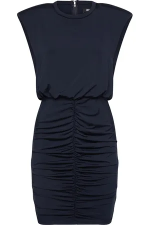 ROTATE Slinky Ruched Mini Dress Lyhyt Mekko Navy