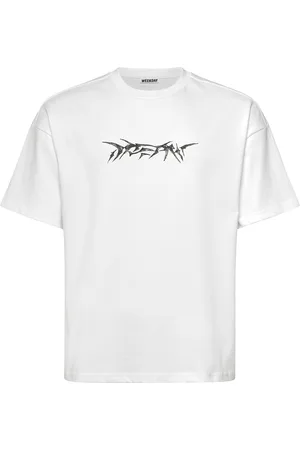 Weekday Great Boxy Printed Graphic Tee Tops T-shirts Short-sleeved White
