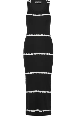 Weekday Close Fitted Rib Dress Tie Dye Polvipituinen Mekko Black