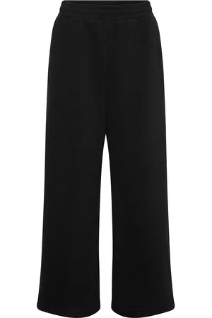 Weekday Fleece Trousers Bottoms Trousers Wide Leg Black