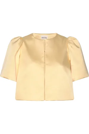 By Malina Serena Short Sleeve Blouse Designers Blouses Short-sleeved Yellow