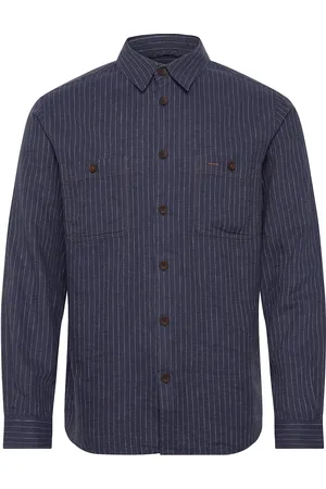 MOS MOSH Gallery Mmggibson Linen Stripe Shirt Tops Shirts Linen Shirts Navy
