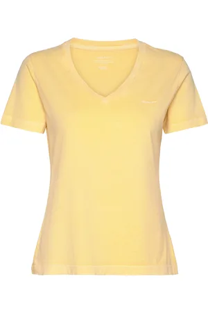 GANT Reg Sunfaded Ss V-Neck T-Shirt Tops T-shirts & Tops Short-sleeved Yellow