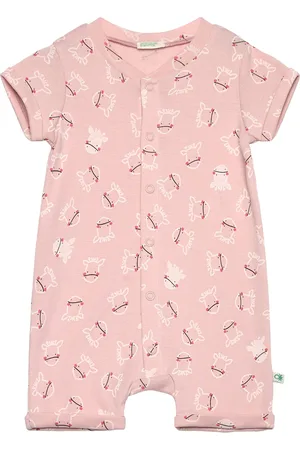Benetton Overall Bodysuits Short-sleeved Pink