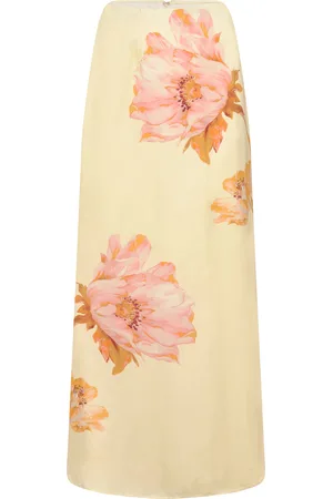 By Malina Tessa Satin Slip Maxi Skirt Designers Maxi Yellow