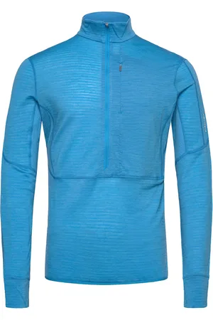 Icebreaker M Mer 200 Realfleece Descender Ls Half Tops Sweat-shirts & Hoodies Fleeces & Midlayers Blue