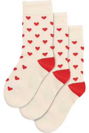 Minipop Bamboo Heart Socks 3 Pack Socks & Tights Socks Red