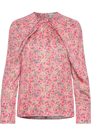 By Malina Evie Pleated Neckline Blouse Designers Blouses Long-sleeved Pink