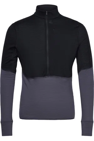 Icebreaker M Mer 200 Realfleece Descender Ls Half Tops Sweat-shirts & Hoodies Fleeces & Midlayers Black