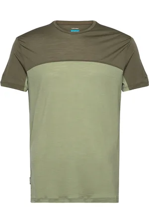 Icebreaker Men Merino Blend 125 Cool-Lite™ Sphere Ss Tee Colour Block Sport Men Sports Clothes Sport Tops Sport T-shirts Khaki Green