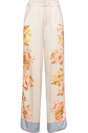 By Malina Haven High Rise Pants Bottoms Trousers Wide Leg Cream